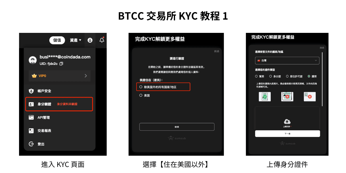 BTCC KYC 教程 1