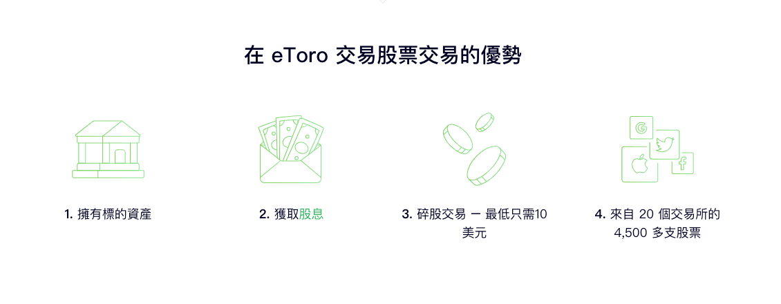 eToro 股票產品優勢