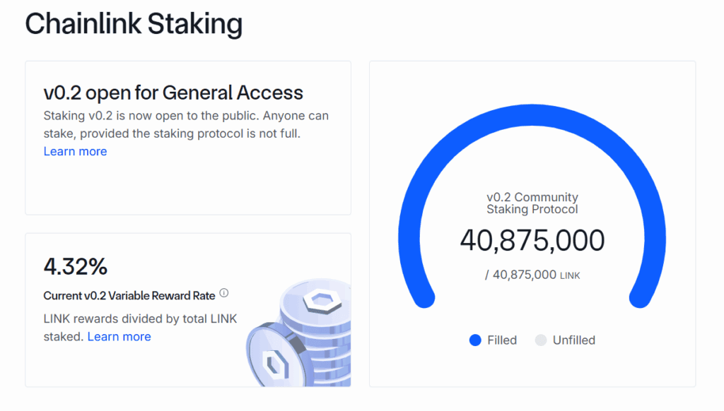 Chainlink 質押頁面