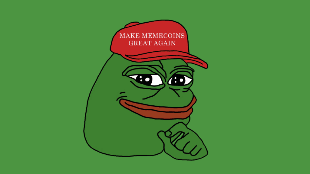 PEPE 币的口号是 Make Memecoin Great Again / 让迷因币再次伟大