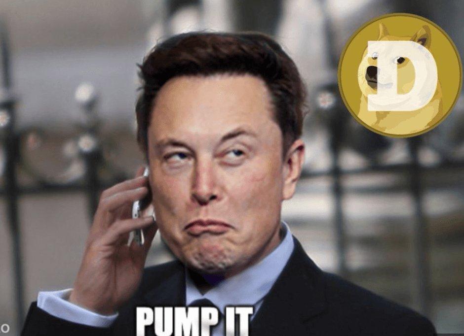 嘲諷Elon Musk操縱狗狗幣價格的Pump it Meme