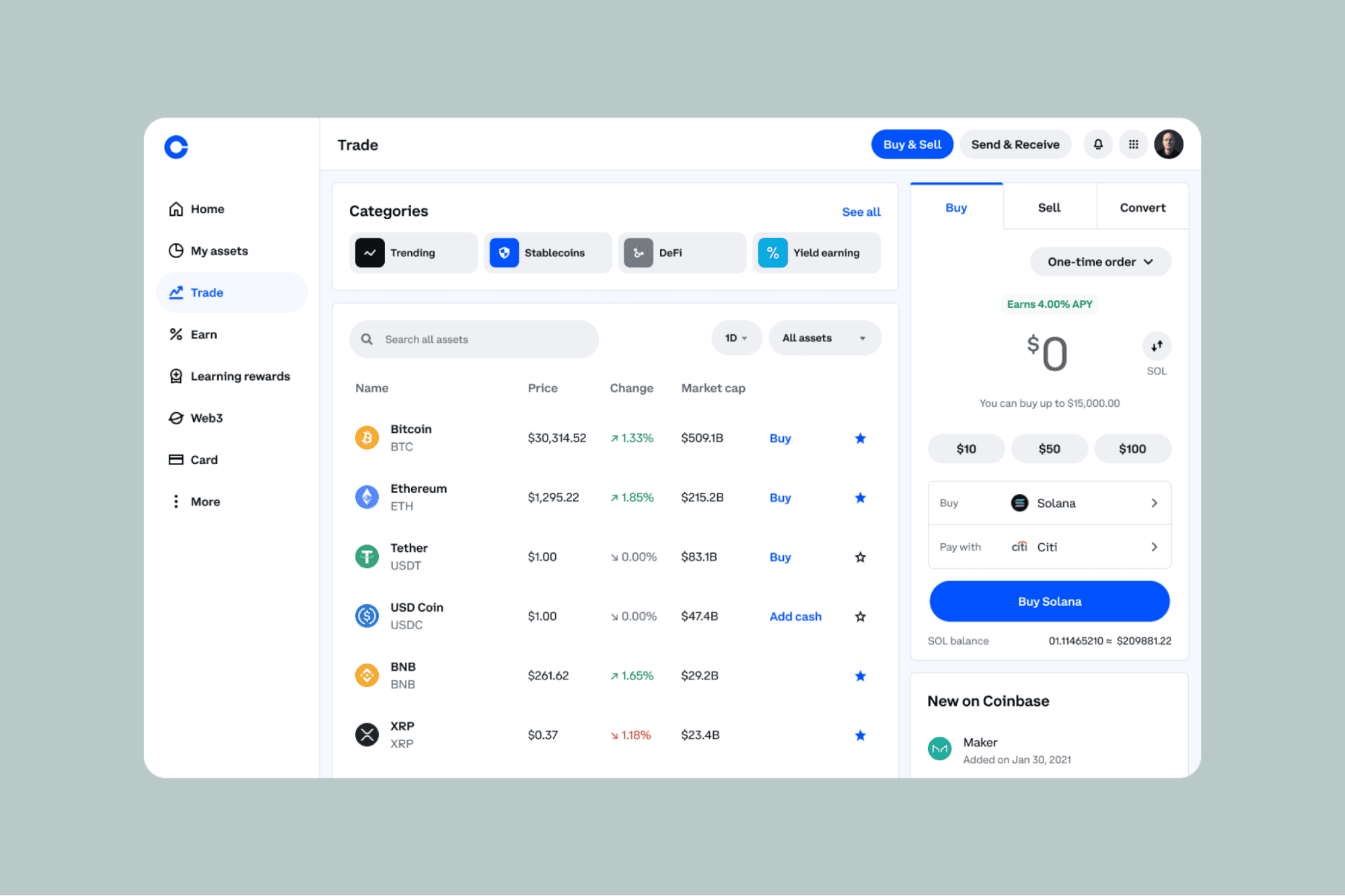 Coinbase 簡易交易