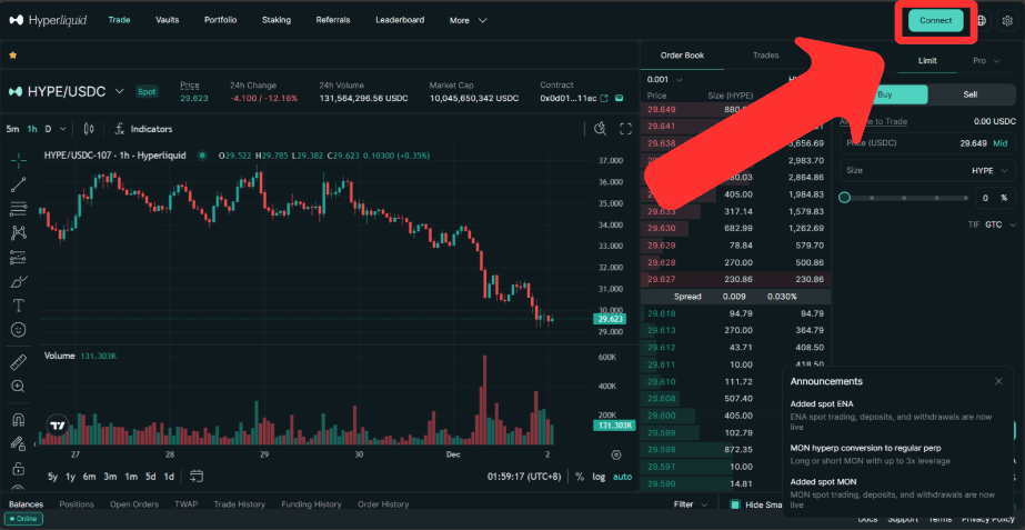 連結錢包到 Hyperliquid